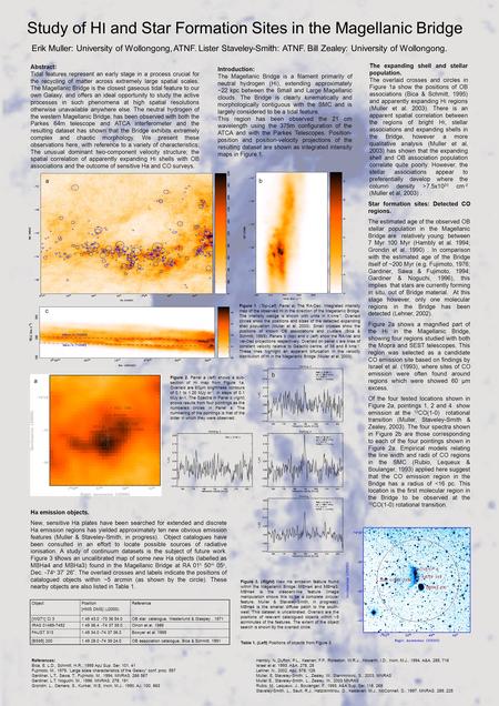 Study of H I and Star Formation Sites in the Magellanic Bridge Erik Muller: University of Wollongong, ATNF. Lister Staveley-Smith: ATNF. Bill Zealey: University.