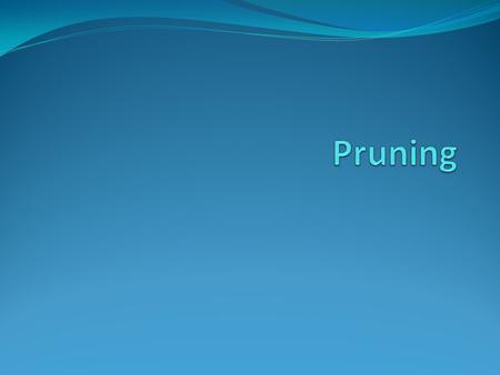 Pruning is… The term used for the selective removal or reduction of certain plant parts. Pruning ranges from removing selected parts or removal of huge.