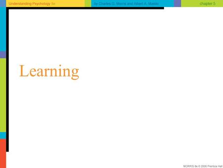 Chapter 5 Learning. chapter 5 What is Learning? Occurs whenever experience or practice results in a relatively permanent change in behavior.