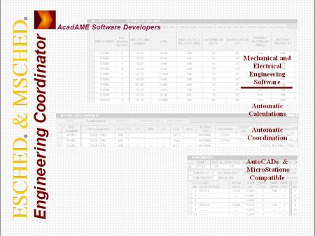 AcadAME Software Developers. 2 Increase Schedules in Productivity: CAD: Set & MaintainStandards: AutomaticCoordination: In each building construction.