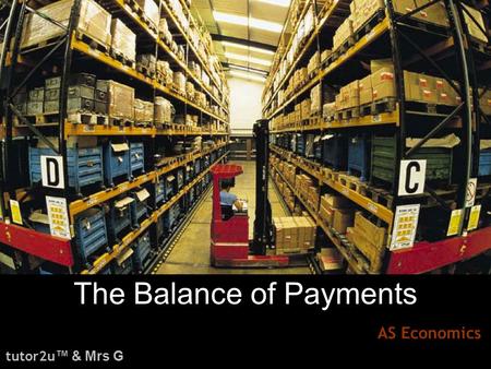 The Balance of Payments