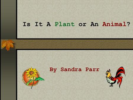 Is It A Plant or An Animal? By Sandra Parr FAIR USE GUIDELINES: Certain materials are included under the fair use exemption of the U.S. Copyright Law.