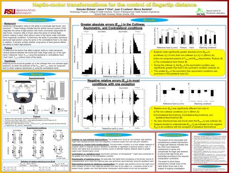 Neural control of Movement Laboratory This work has been partially supported by the European Commission with the Collaborative Project no. 248587, “THE.