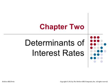 Copyright © 2012 by The McGraw-Hill Companies, Inc. All rights reserved. McGraw-Hill/Irwin Chapter Two Determinants of Interest Rates.