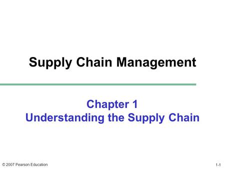 Supply Chain Management