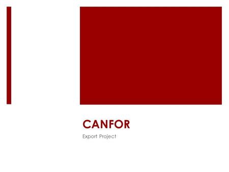 CANFOR Export Project. Agenda 1.Objective 2.Company overview 3.Potential wood demand in China 4.Competitive advantage 5.Possible constraints.