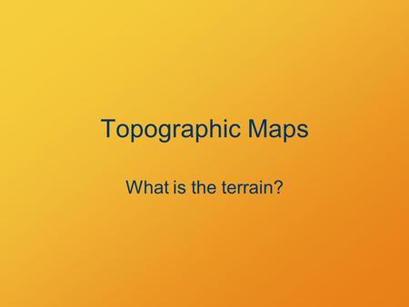 Topographic Maps What is the terrain?. Palmyra Profiles –From west –From north.