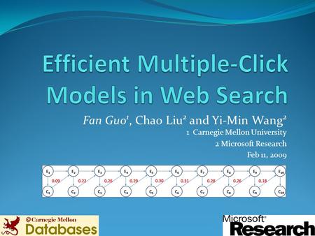 Fan Guo 1, Chao Liu 2 and Yi-Min Wang 2 1 Carnegie Mellon University 2 Microsoft Research Feb 11, 2009.