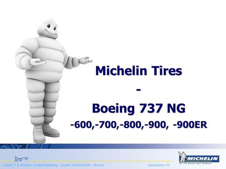 Michelin Tires - Boeing 737 NG -600,-700,-800,-900, -900ER