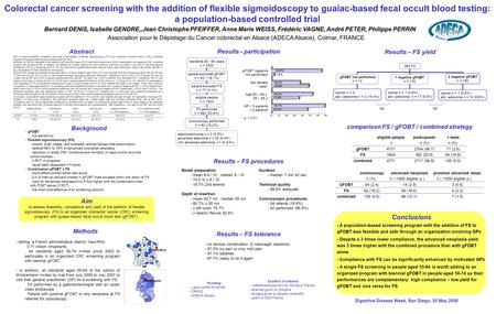 Colorectal cancer screening with the addition of flexible sigmoidoscopy to guaiac-based fecal occult blood testing: a population-based controlled trial.