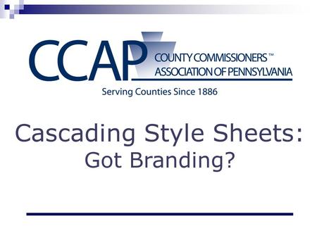 Cascading Style Sheets: Got Branding?. What is CSS? CSS = Cascading Style Sheets Styles define how HTML (web) elements are displayed. One (or more) style.