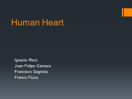 Human Heart Ignacio Ricci Juan Felipe Camara Francisco Sagrista Franco Fiuza.