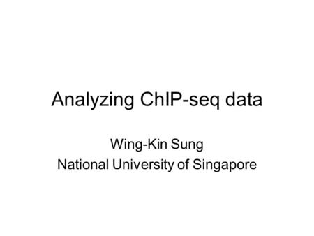 Analyzing ChIP-seq data