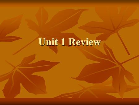 Unit 1 Review. Controlled Experiments Involve one variable that changes Involve one variable that changes Variables Variables Independent – the variable.