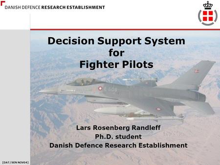 Decision Support System for Fighter Pilots