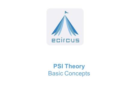 PSI Theory Basic Concepts. PSI concepts Motivation –Five basic needs drive behaviour –From basic needs, intentions are built Action Regulation –Intention.