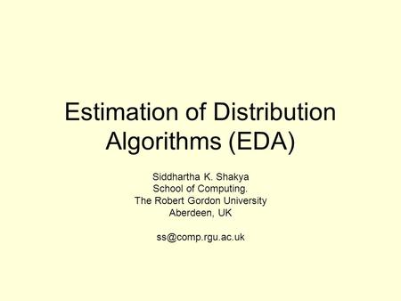 Estimation of Distribution Algorithms (EDA)