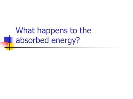 What happens to the absorbed energy?. Energy soso s1s1 t1t1.