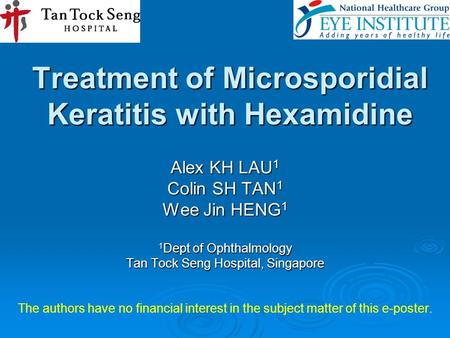 Treatment of Microsporidial Keratitis with Hexamidine