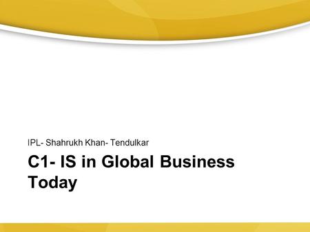 C1- IS in Global Business Today