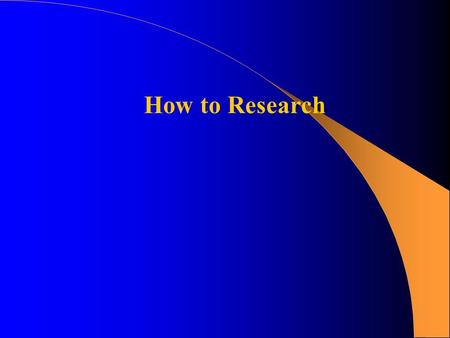 How to Research. Research Paper Assignment Identify what the assignment requires:  topic possibilities  number of sources  type of sources (journal,