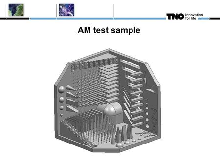 AM test sample. outside 20 mm inside 19 mm wallthickness 1 mm height features 4 mm.