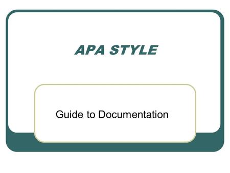 APA STYLE Guide to Documentation. BASIC FORMAT FOR A QUOTATION Critser (2003) noted that despite growing numbers of overweight Americans, many health.