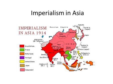 Imperialism in Asia. British Imperialism in India 1800s the British East India Company controlled a large area of India & treated it as a private colony.