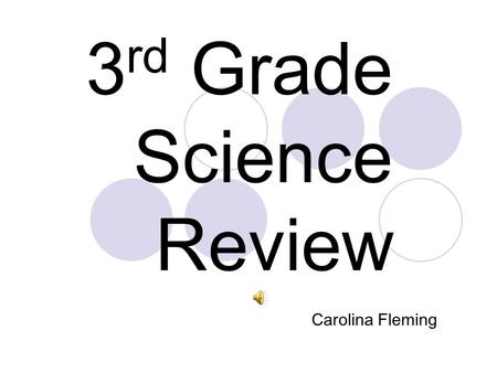 3 rd Grade Science Review Carolina Fleming Steps to the Scientific Method.