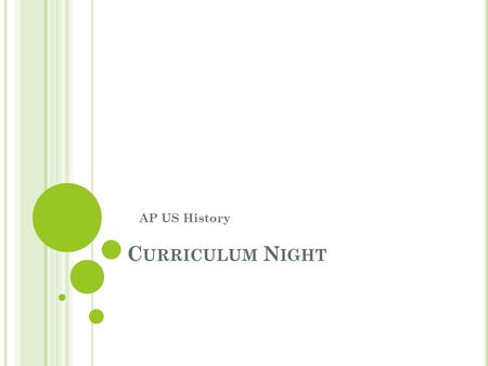 C URRICULUM N IGHT AP US History. W HO AM I? Originally from Baltimore, MD 12 years in various supply chain management roles B.S. Transportation and Logistics/Marketing—