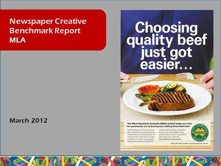 March 2012 Newspaper Creative Benchmark Report MLA.