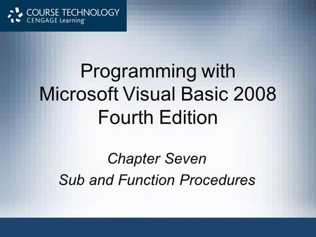 Programming with Microsoft Visual Basic 2008 Fourth Edition