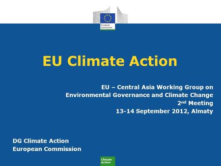 EU Climate Action EU – Central Asia Working Group on