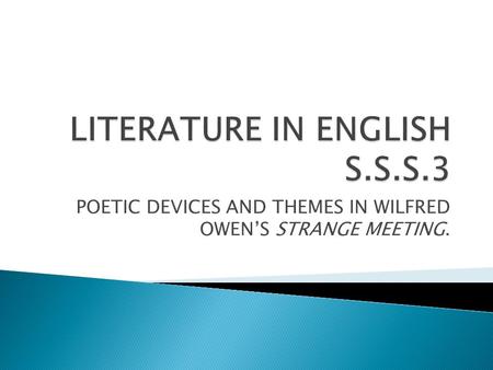 LITERATURE IN ENGLISH S.S.S.3