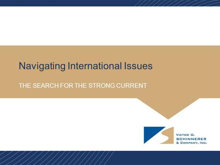 Navigating International Issues THE SEARCH FOR THE STRONG CURRENT.