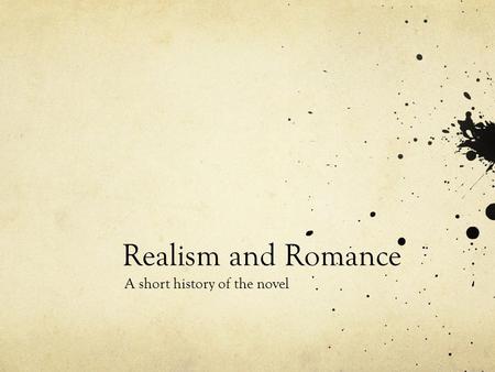 A short history of the novel