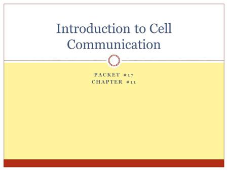 Introduction to Cell Communication