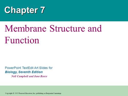 Copyright © 2005 Pearson Education, Inc. publishing as Benjamin Cummings PowerPoint TextEdit Art Slides for Biology, Seventh Edition Neil Campbell and.