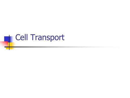 Cell Transport.