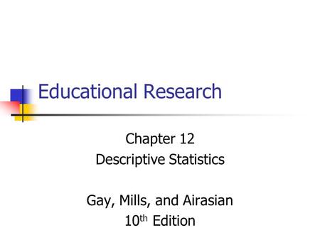 Descriptive Statistics