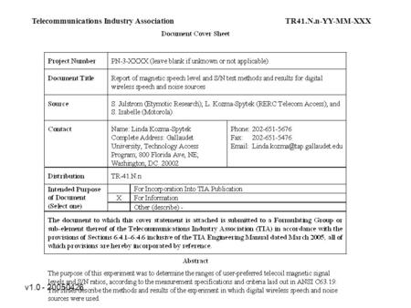 v1.0 - 20050426 Telecommunications Industry AssociationTR41.N.n-YY-MM-XXX.