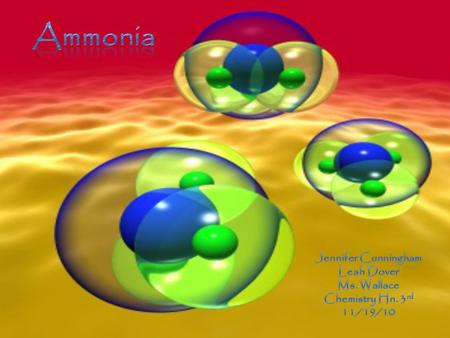 N 2(g) + 3H 2(g)  2NH 3(g) Nitrogen and hydrogen combine to perform a chemical reaction that produces ammonia.