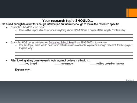 Why 4-6 pages?  Length is required for valid synthesis  Length is required for development of ideas  For the kinds of topics that you have you must.