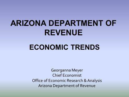 ARIZONA DEPARTMENT OF REVENUE