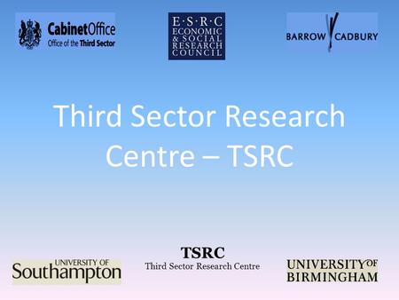 TSRC Third Sector Research Centre Third Sector Research Centre – TSRC.