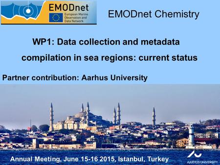 Annual Meeting, June 15-16 2015, Istanbul, Turkey WP1: Data collection and metadata compilation in sea regions: current status EMODnet Chemistry Partner.