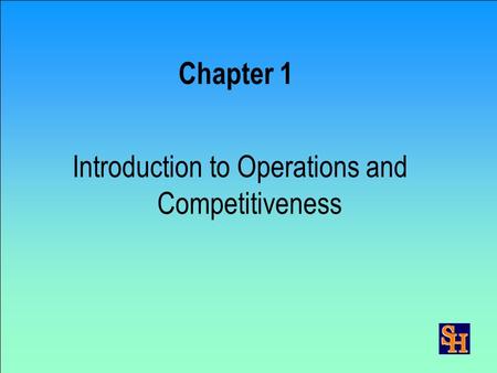 Introduction to Operations and Competitiveness