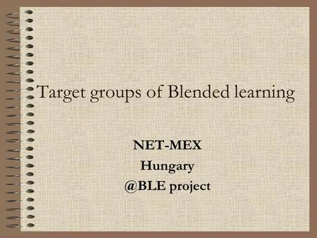 Target groups of Blended learning NET-MEX project.