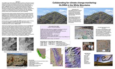 AFFILIATIONS 1.University of California White Mountain Research Station 2.CalFlora Project 3.USDA PSW Research Station 4.Creekside Center for Earth Observations.