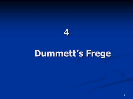 1 4 Dummett’s Frege. 2 The Background The mentalist conception The mentalist conception It is a code conception of language (telepathy doesn’t need language).